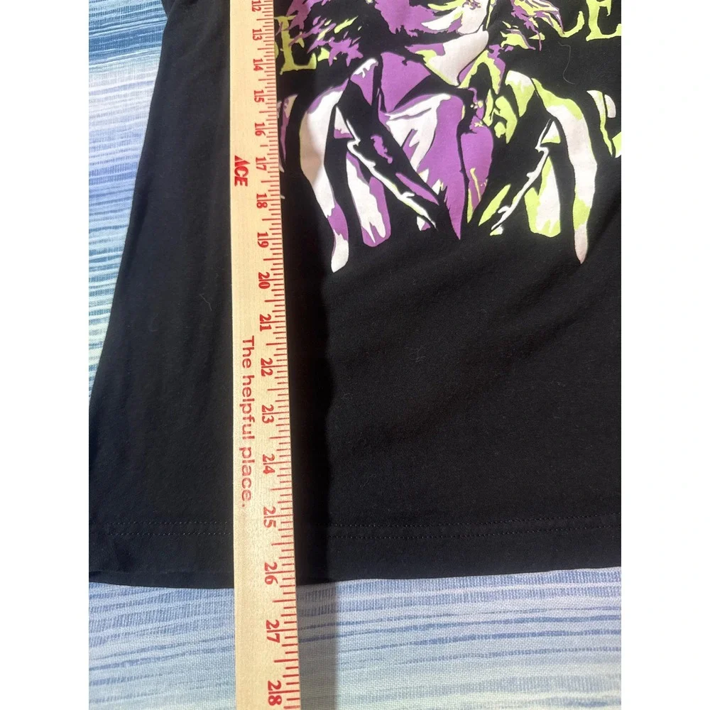 Beetlejuice Graphic T-Shirt Mens Medium Black Neon Green Purple Movie Tee NEW - Picture 5 of 6